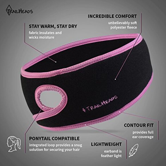 Fleece Ponytail Headband for Running Winter Workouts One Size Fits Most main image 7